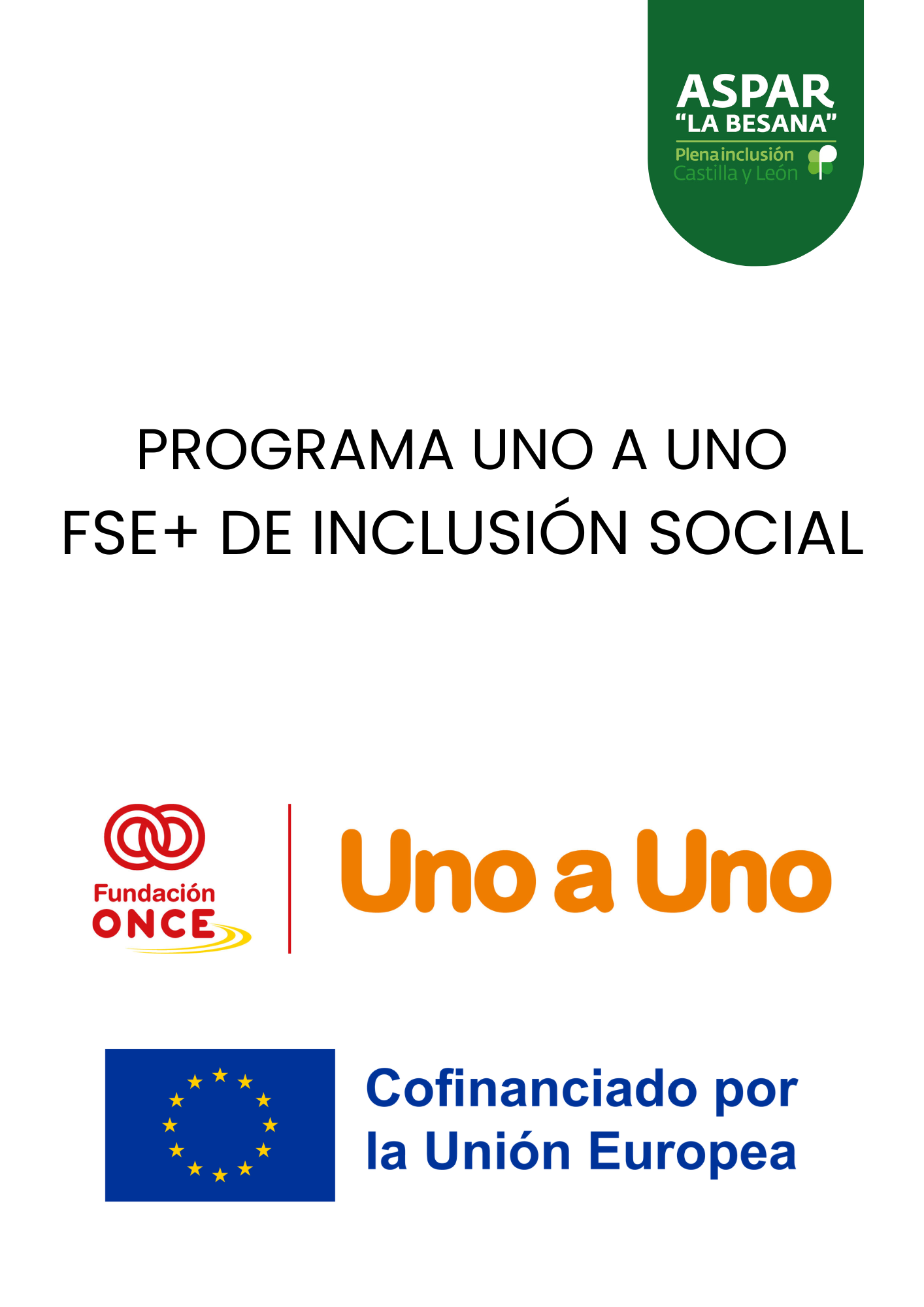 PROGRAMA UNO A UNO FSE+ DE INCLUSIÓN SOCIAL